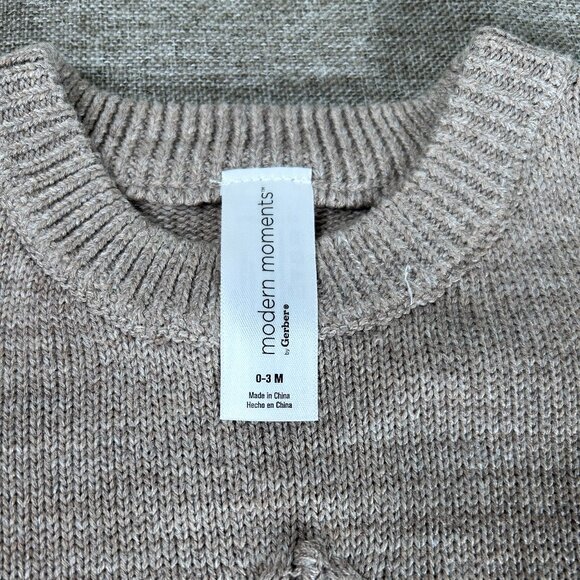Modern Moments by Gerber 2pc Set Knit Sweater Pants Baby Girl 0-3 mos Brown NWT - Picture 4 of 10